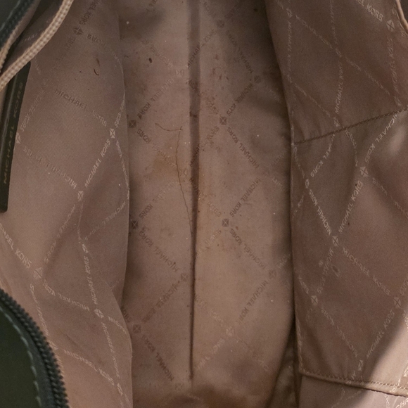 Michael Kors Dark Green Logo Chain-Handle Tote Jet Set Travel Large Signature - Picture 6 of 11